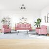 vidaXL 4-delige Loungeset met kussens en bolsters fluweel roze