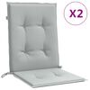 vidaXL Stoelkussens 2 st lage rug 100x50x4 cm stof lichtgrijs