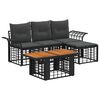 vidaXL Tuinbankenset 5 st Zwart en Donkergrijs poly rattan