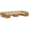 vidaXL Sofa-Sets 11 pcs Natuurlijk en Beige Massief Acaciahout