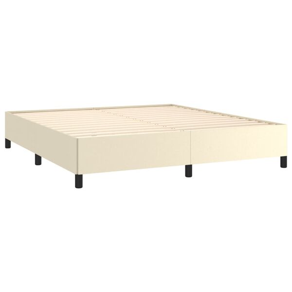 vidaXL Bedframe kunstleer cr&egrave;mekleurig 180x200 cm