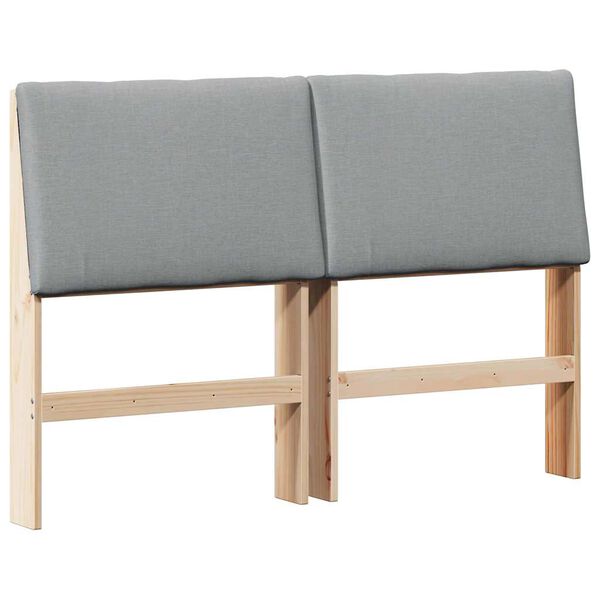 vidaXL Gestoffeerd hoofdbord Lichtgrijs 150 cm Massief grenenhout