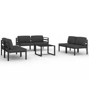 vidaXL 7-delige Loungeset met kussens aluminium antracietkleurig