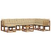 vidaXL Buiten bankenset met kussen 9 pcs Natuurlijk en Beige