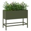 vidaXL Verhoogde Tuin Plantbak Olijfgroen 60 x 26 x 45 cm Staal