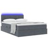 vidaXL Opbergbed met LED met matras Donkergrijs 140 x 200 cm Fluweel