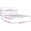 vidaXL Bedframe met hoofdbord metaal wit 140x200 cm