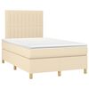 vidaXL Boxspring met matras stof cr&egrave;mekleurig 120x190 cm