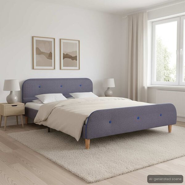 vidaXL Bedframe stof lichtgrijs 140x200 cm