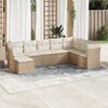 vidaXL 8-delige Loungeset met kussens poly rattan beige