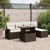 vidaXL 6-delige Loungeset met kussens poly rattan bruin