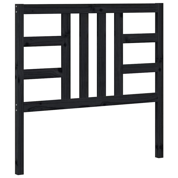 vidaXL Hoofdbord 106x4x100 cm massief grenenhout zwart