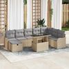 vidaXL Tuin Sofa Set met kussen met opslag 9 pcs Beige Poly riet