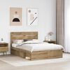vidaXL Bedframe Ambachtelijk eiken 140 x 190 cm Massief grenenhout