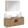 vidaXL Badkamerkastenset 4 pcs Artisanaal eiken Bewerkt hout