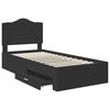 vidaXL Bedframe met hoofdeinde Zwart 100 x 200 cm Bewerkt hout
