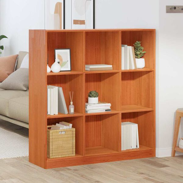 vidaXL Boekenkast Wasbruin 104 x 33 x 110 cm Massief grenenhout
