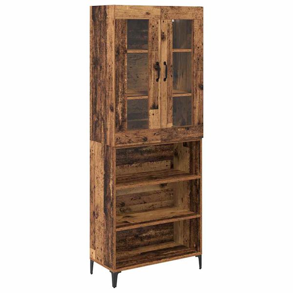vidaXL Highboard Oud Hout 69,5 x 34 x 180 cm Bewerkt hout