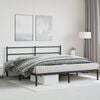 vidaXL Bedframe met hoofdbord metaal zwart 200x200 cm