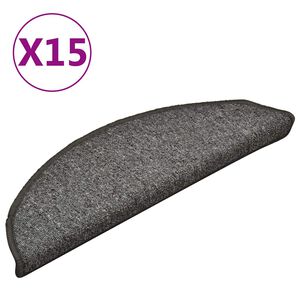 vidaXL Trapmatten 15 st 56 x 17 x 3 cm Non-Slip Grijs en zwart