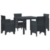 vidaXL Tuin Eetset 5 pcs Antraciet Polypropyleen