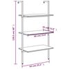 vidaXL Ladderrek met 3 schappen 64x35x120,5 cm zwart