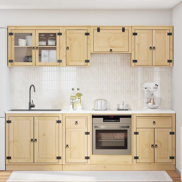 vidaXL Kast met lade SKI 8 pcs HoningBruin Massief grenenhout