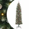vidaXL Kunstmatige slanke kerstboom Groen en Wit 240 cm