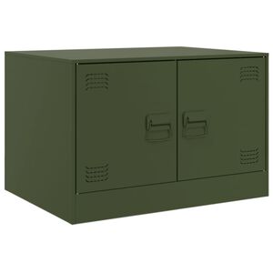 vidaXL Salontafel 67x50x44 cm staal olijfgroen