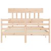 vidaXL Bedframe met hoofdbord massief hout 140x200 cm