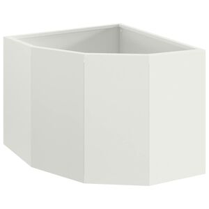 vidaXL Hoek Plantbak Wit 45 x 45 x 35 cm Staal