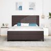 vidaXL Boxspring bed met matras met LED Donkerbruin 180 x 200 cm Stof