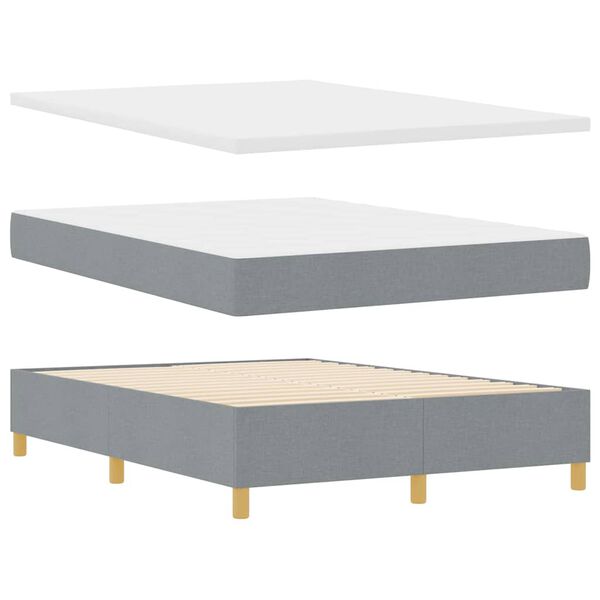 vidaXL Boxspring bed met matras Lichtgrijs 140 x 200 cm Stof