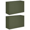 vidaXL Plantenbak 2 st Olijfgroen 80 x 30 x 40 cm Koudgewalst staal