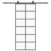 vidaXL Schuifdeur met beslagset 90x205 cm ESG glas zwart