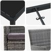 vidaXL Tuin eettafelset met kussen 5 pcs Grijs poly rattan