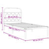 vidaXL Bedframe met hoofdbord metaal wit 90x200 cm