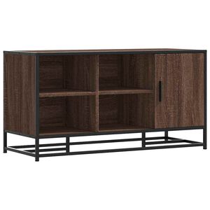 vidaXL Schoenenbank 100x40x53,5 cm bewerkt hout en metaal bruin eiken