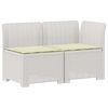 vidaXL Tweedelige Tuinbank met Kussens Rattan Look PP Wit
