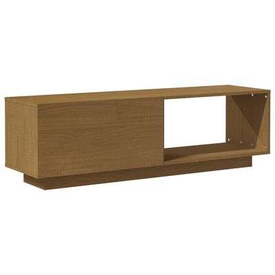 vidaXL Tv-meubel 110x30x33,5 cm massief grenenhout honingbruin