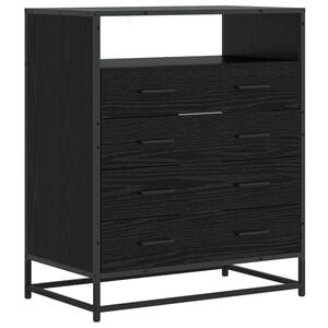 vidaXL Ladenkast 4-Lade Zwart eiken 70 x 41 x 83,5 cm Bewerkt hout