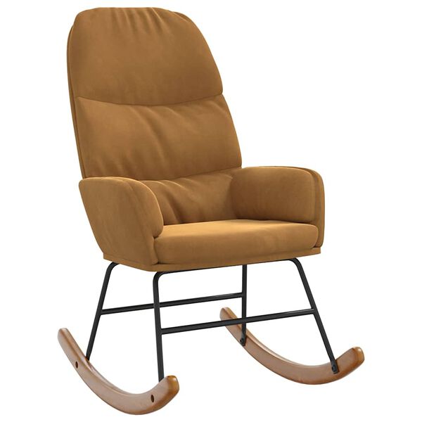 vidaXL Schommelstoel fluweel bruin