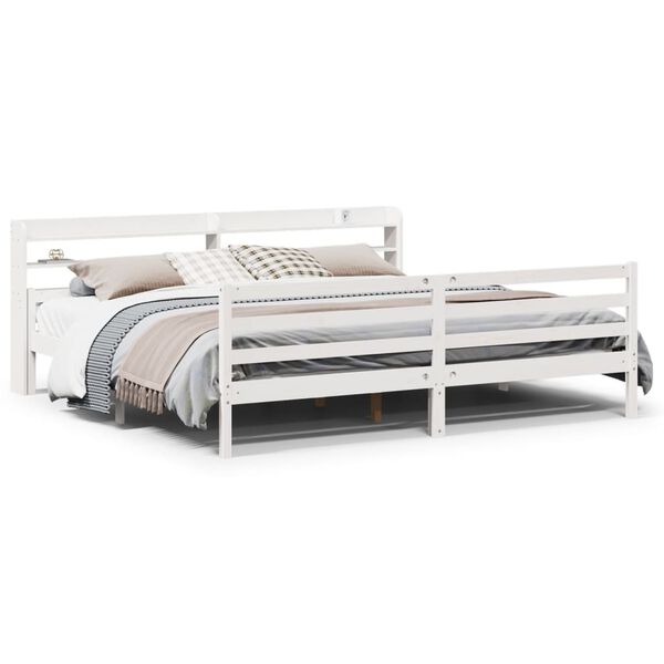 vidaXL Bedframe met hoofdeinde zonder matras 200x200 cm wit