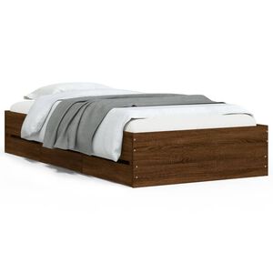 vidaXL Bedframe met lades bewerkt hout bruin eikenkleur 90x190 cm