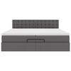 vidaXL Ottoman bed met matrassen 200x200cm kunstleer grijs