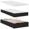 vidaXL Opbergbed met LED met matras Zwart 90 x 190 cm Polyester