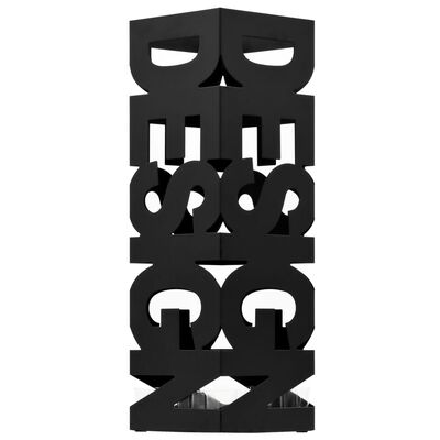 vidaXL Parapluhouder design staal zwart