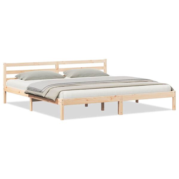 vidaXL Bedframe Bruin 208.6 x 157.6 x 69.4 cm Massief grenenhout