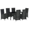 vidaXL Tuin eettafelset 7 st Zwart poly rattan