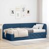 vidaXL Hoekbedframe met matras met hoofdeinde Blauw 100 x 200 cm Stof